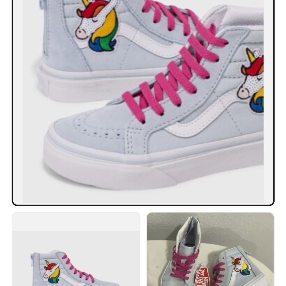 Vans Kids Unicorn Sneakers - Light Blue and Pink